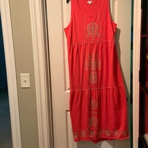 J Jill orange maxi sleeveless dress. Women’s XL